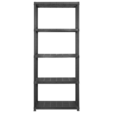 Vidaxl opbergrek 5-laags 142x38x170 cm kunststof zwart