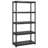 Vidaxl opbergrek 5-laags 183x45,7x185 cm kunststof zwart