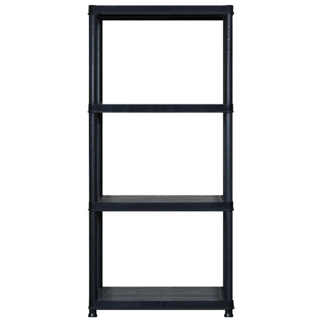 Vidaxl opbergrek 4-laags 183x30,5x130 cm kunststof zwart