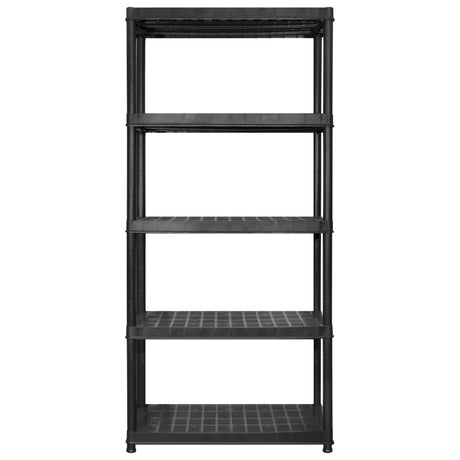 Vidaxl opbergrek 5-laags 255x40x185 cm kunststof zwart