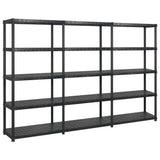 Vidaxl opbergrek 5-laags 274,5x45,7x185 cm kunststof zwart