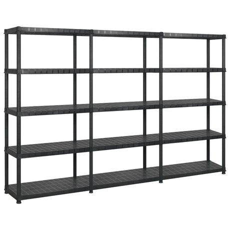 Vidaxl opbergrek 5-laags 274,5x45,7x185 cm kunststof zwart