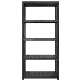 Vidaxl opbergrek 5-laags 274,5x45,7x185 cm kunststof zwart