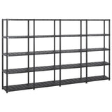 Vidaxl opbergrek 5-laags 284x38x170 cm kunststof zwart