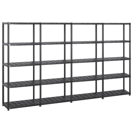 Vidaxl opbergrek 5-laags 284x38x170 cm kunststof zwart