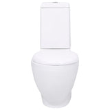 VidaXL Toilet rond afvoer onder keramiek wit