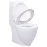 VidaXL Toilet rond afvoer onder keramiek wit