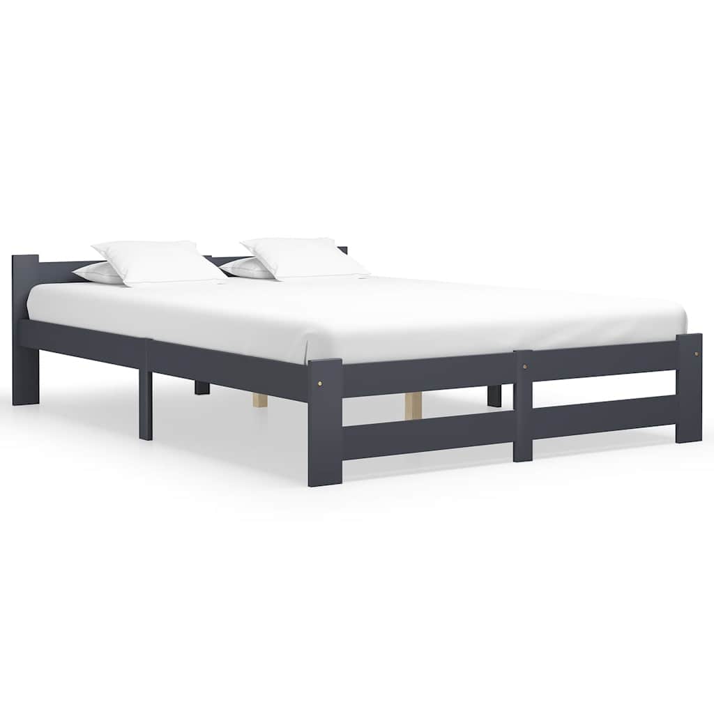 Vidaxl bedframe massief grenenhout donkergrijs 120x200 cm