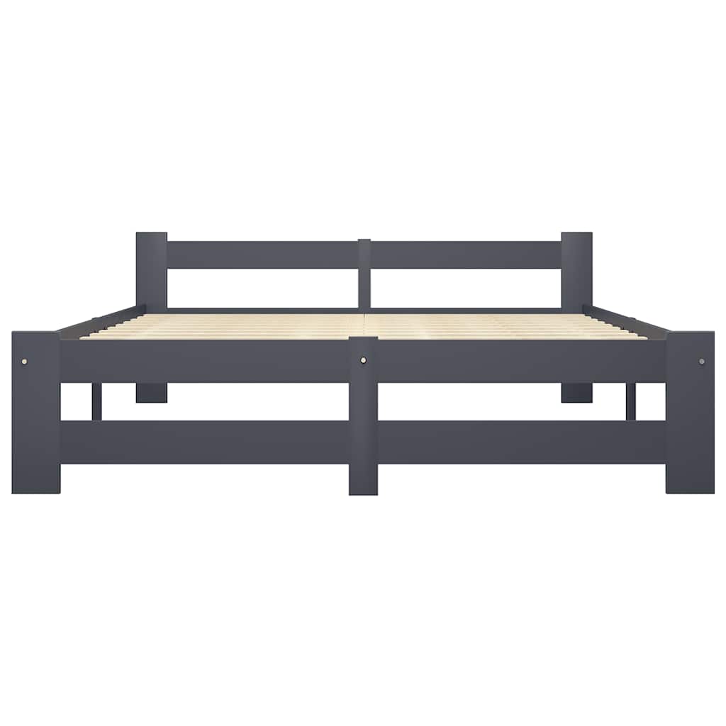 Vidaxl bedframe massief grenenhout donkergrijs 120x200 cm