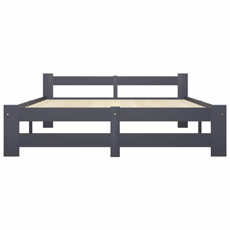 Vidaxl bedframe massief grenenhout donkergrijs 160x200 cm