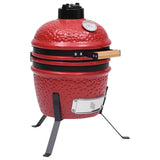 VidaXL Kamado barbecue 2-in-1 56 cm keramiek rood