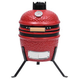Vidaxl kamado barbecue 2-in-1 56 cm keramiek rood