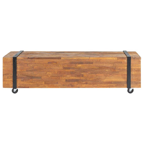 Vidaxl tv-meubel 110x30x32,5 cm massief teakhout