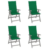 Vidaxl tuinstoelen 4 st verstelbaar met kussens massief acaciahout