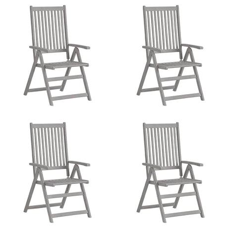 Vidaxl tuinstoelen 4 st verstelbaar massief acaciahout grijs