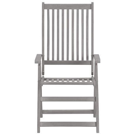 Vidaxl tuinstoelen 4 st verstelbaar massief acaciahout grijs