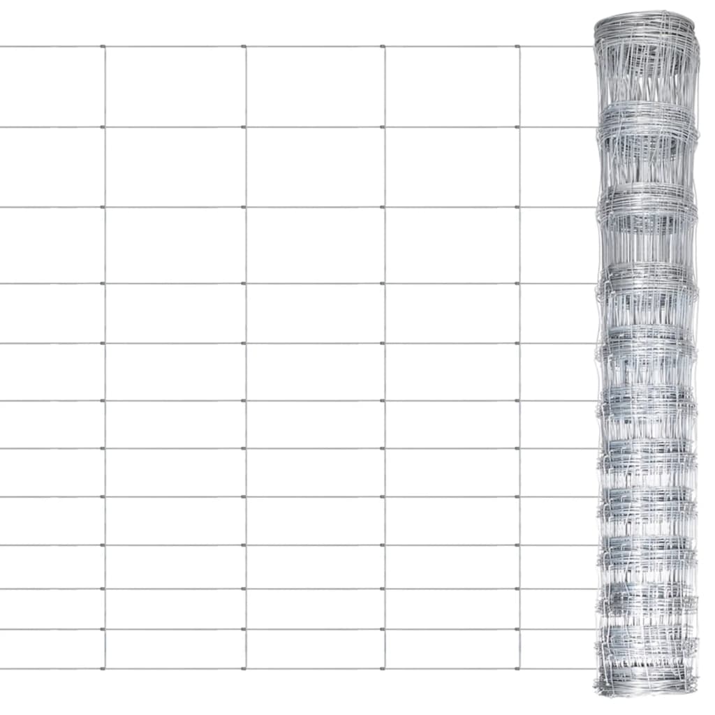 Vidaxl hek 50 m 150 cm gegalvaniseerd staal zilverkleurig