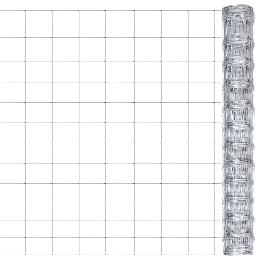 VidaXL Tuinhek 50x1,25 m gegalvaniseerd staal zilverkleurig