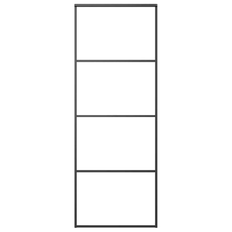 Vidaxl schuifdeur 76x205 cm aluminium en esg-glas zwart