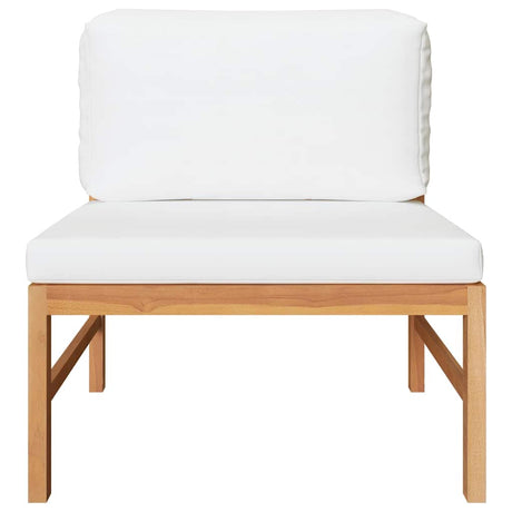 Vidaxl 2-delige loungeset met crèmekleurige kussens teakhout