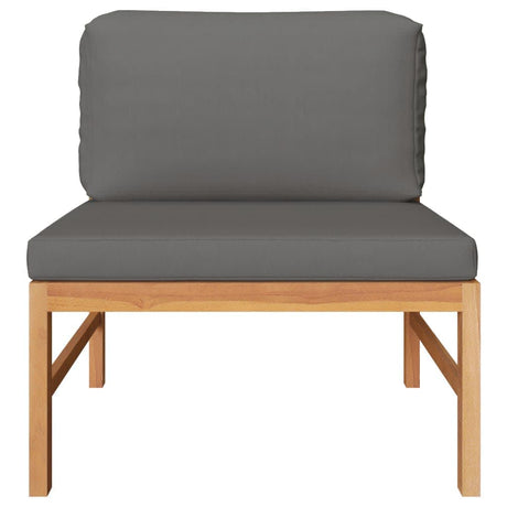 Vidaxl 3-delige loungeset met donkergrijze kussens teakhout