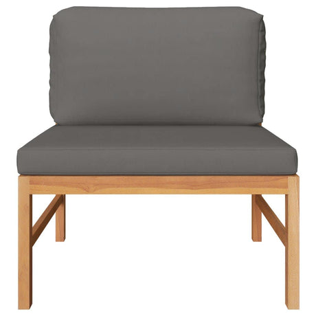 Vidaxl 2-delige loungeset met donkergrijze kussens teakhout