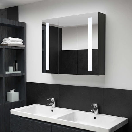 Vidaxl badkamerkast met spiegel en led 89x14x62 cm