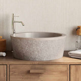 Vidaxl gootsteen ø40x15 cm marmer grijs