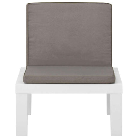 Vidaxl loungestoel met kussen kunststof wit