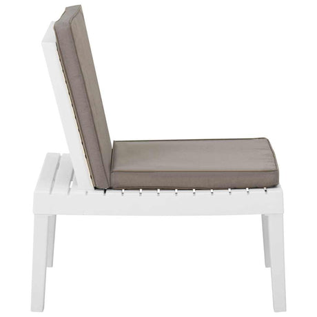 Vidaxl loungestoel met kussen kunststof wit