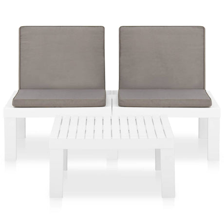 Vidaxl 2-delige loungeset met kussens kunststof wit
