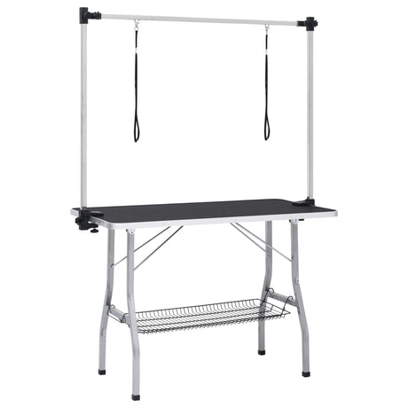 Vidaxl hondentrimtafel verstelbaar met 2 lussen en opbergschap