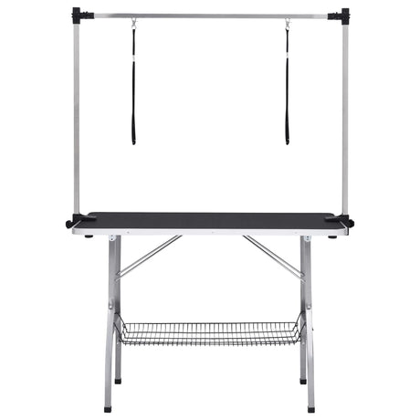 Vidaxl hondentrimtafel verstelbaar met 2 lussen en opbergschap