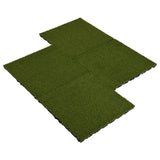 VidaXL Kunstgrastegels 4 st 50x50x2,5 cm rubber