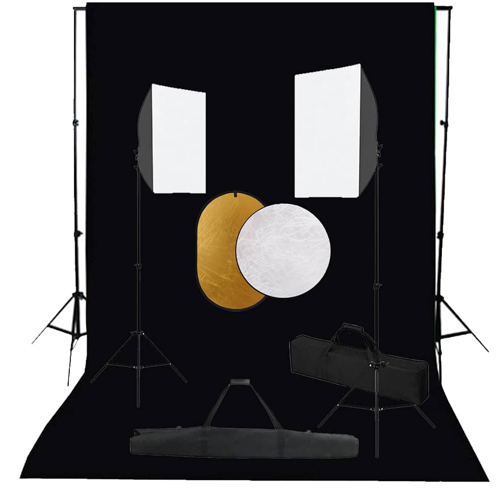 Vidaxl fotostudioset met softboxlampen, achtergrond en reflector