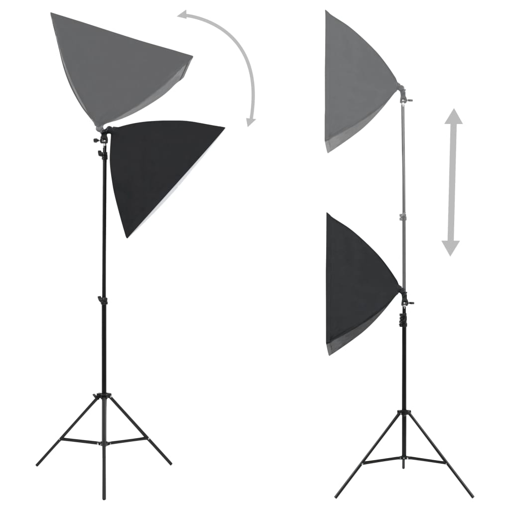 VidaXL Fotostudioset met softboxlampen, achtergrond en reflector