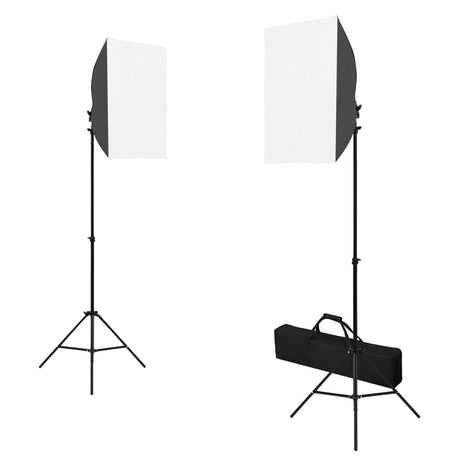 VidaXL Fotostudioset met softboxlampen, achtergrond en reflector