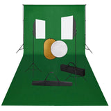 VidaXL Fotostudioset met softboxlampen, achtergrond en reflector