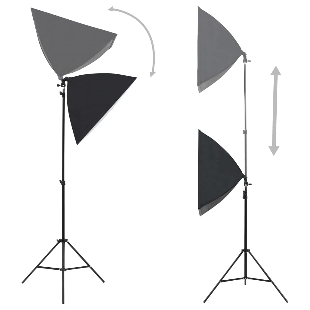 VidaXL Fotostudioset met softboxlampen en reflector