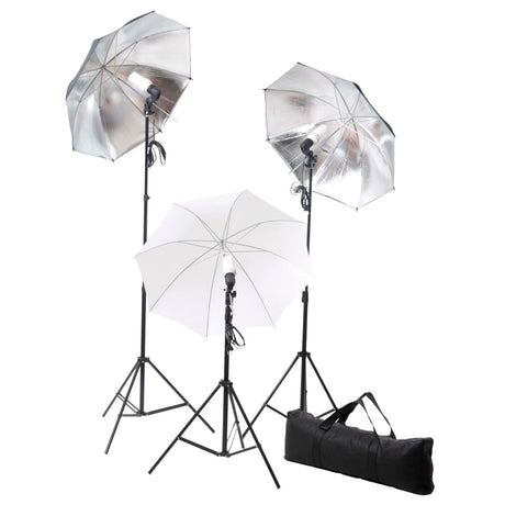 VidaXL Fotostudioset met lampen, paraplu's, achtergrond en reflector