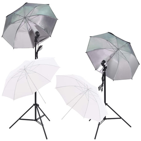 VidaXL Fotostudioset met softboxlampen paraplu's achtergrond reflector