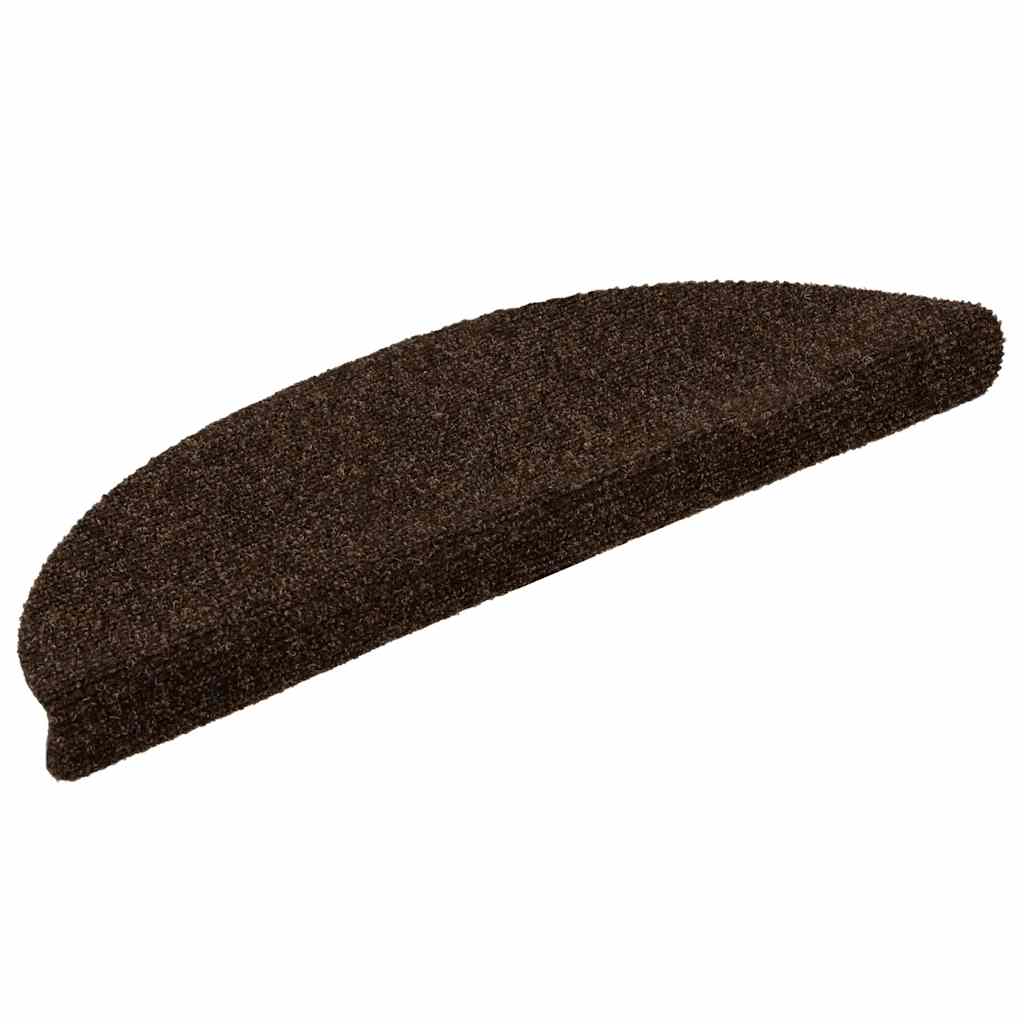 Vidaxl trapmatten zelfklevend 5 stuks 56x17x3 cm bruin halfrond