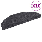 Vidaxl trapmatten zelfklevend 10 st 65x21x4 cm donkergrijs halfrond groot