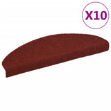 Vidaxl trapmatten zelfklevend 10 st 65x21x4 cm naaldvilt rood