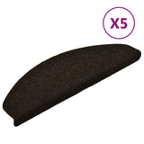 Vidaxl trapmatten zelfklevend 5 stuks 65x21x4 cm donkerbruin halfrond groot