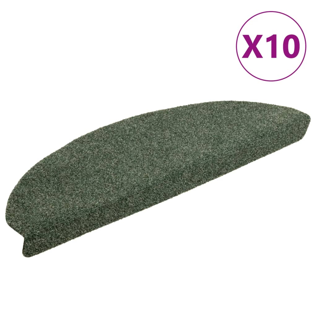 Vidaxl trapmatten zelfklevend 10 st 65x21x4 cm naaldvilt groen