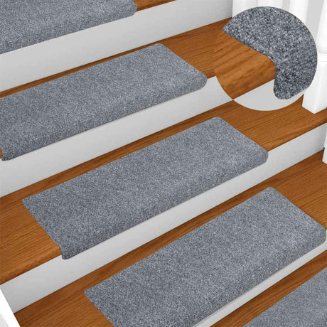 Vidaxl trapmatten zelfklevend 5 stuks 65x21x4 cm lichtgrijs