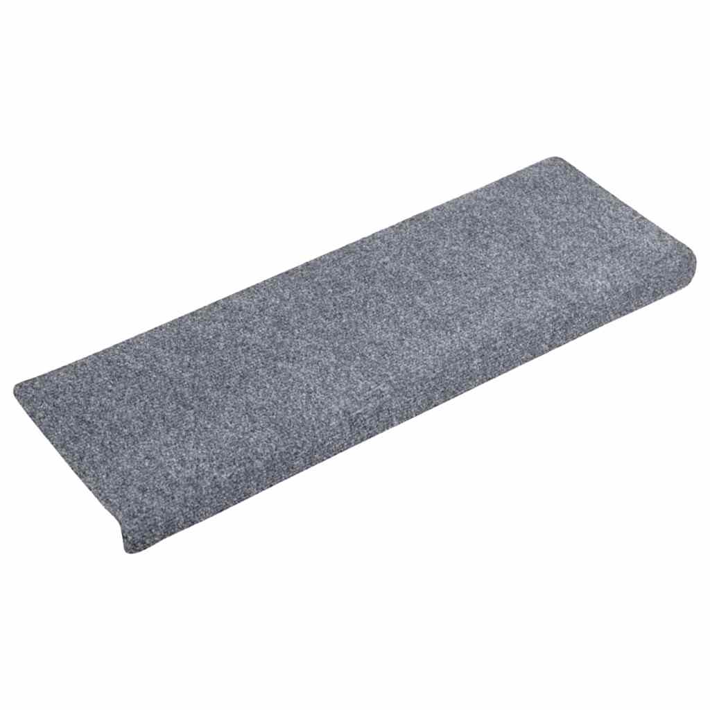 Vidaxl trapmatten zelfklevend 10 stuks 65x21x4 cm lichtgrijs met rechthoekige rand