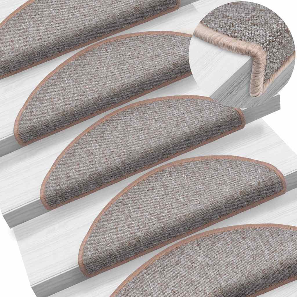 Vidaxl trapmatten 10 st 65x24x4 cm lichtbruin halfrond groot