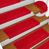 Vidaxl trapmatten 10 st 65x21x4 cm rood rechthoekige rand